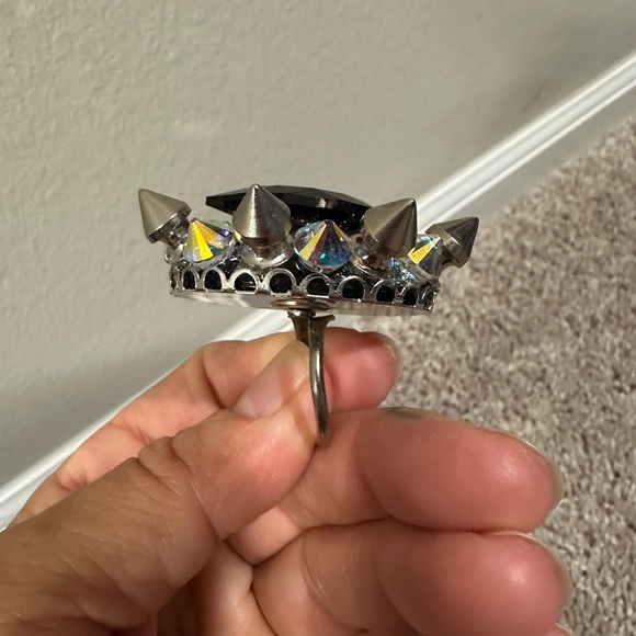 Ring black onyx adjustable drag, concert, costume, runway festival - Picture 4 of 4